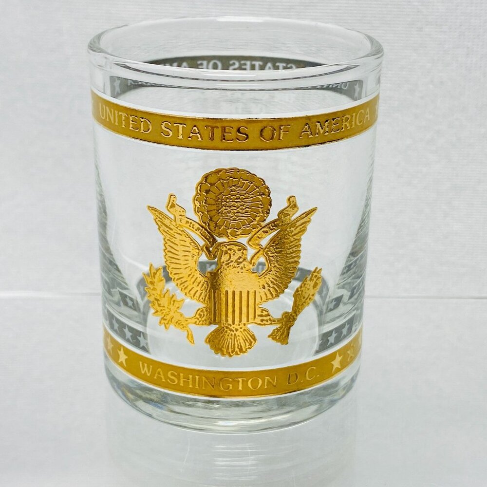 United States Of America Gold Emblem Great Seal Washington D.C. Shot Glass Eagle